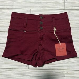 New Mossimo Supply Co HIGH-RISE SHORT SHORTS Super Stretch Burgundy Red 00